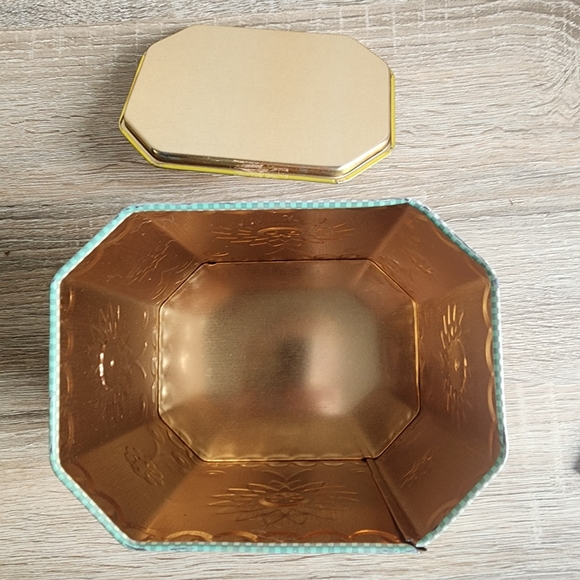 VINTAGE MCM English Tea Tin Canister with Lid Colorful Flowers - Picture 7 of 13